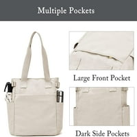 Асге Женска Платнена Торбичка Со Џебови Патент За Училишна Работа Мала Лесна Чанта За Чанти